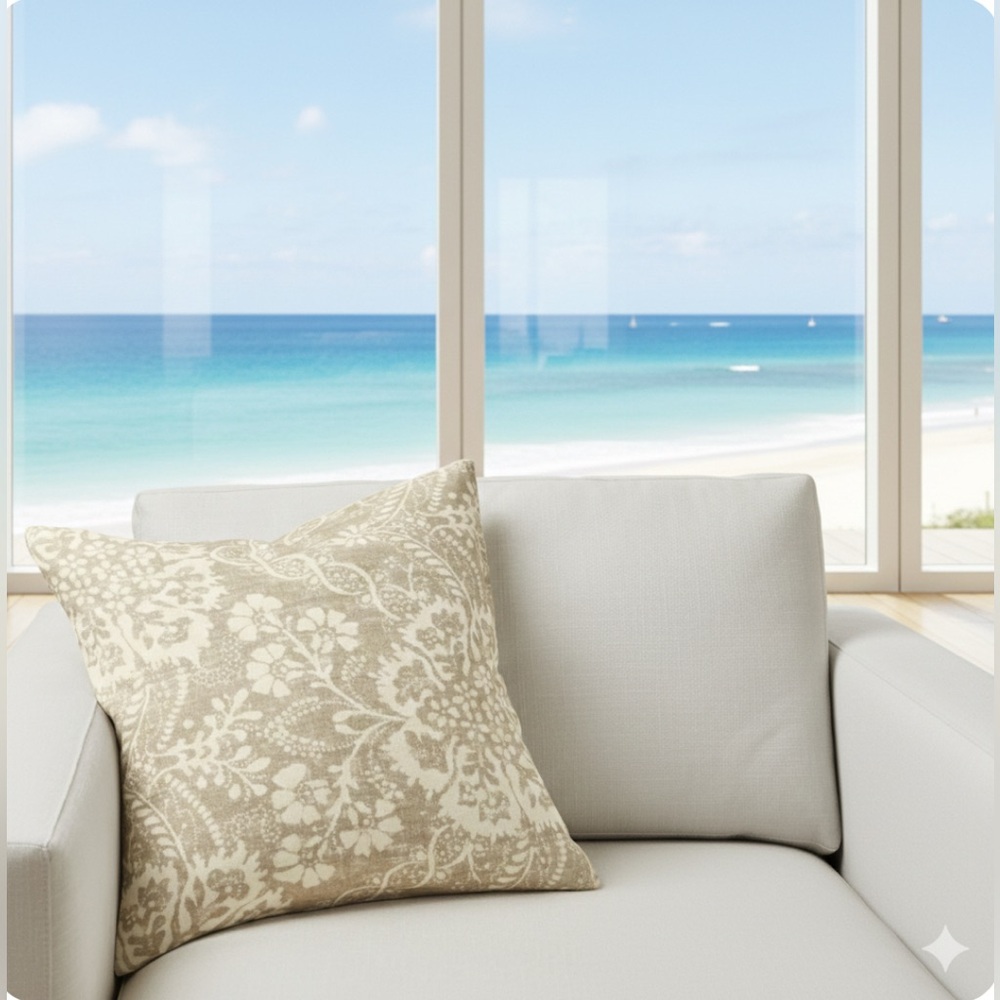 NWT- Pottery Barn Linen Pillow Cover | Size: 20 X 20 | Color: Tan, White